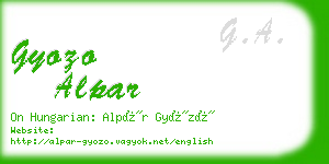 gyozo alpar business card